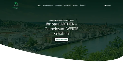 Screenshot der bauwerk Passau GmbH & Co. KG Homepage