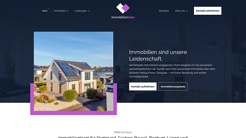 Screenshot der immobilienliebe Homepage