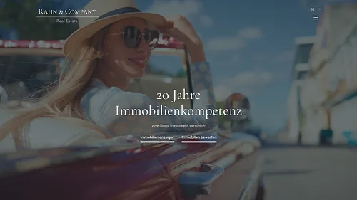 Screenshot der RAHN & COMPANY REAL ESTATE UG Homepage