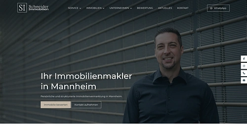 Screenshot der Schneider Immobilien Homepage